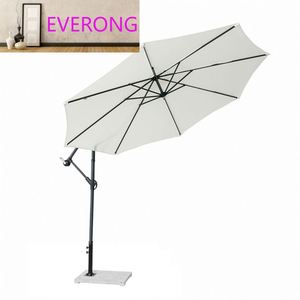 Sombrilla Moderna Plegable <span class=keywords><strong>de</strong></span> 3 Metros, Color Blanco Crema, Protección UV, Base Tipo Banana para Patio, <span class=keywords><strong>Playa</strong></span>, Hotel, Parque, Protección Solar - Product Image 4