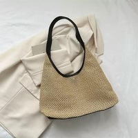 Sac fourre-tout vintage en paille tressée 2026 – Grande capacité, style vacances, sac de plage pour femme, sac à bandoulière tendance été