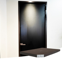 Panneau de plafond en aluminium alvéolaire noir mat minimaliste pour porte intérieure, fabriqué à Foshan, taille personnalisée, qualité mobilier