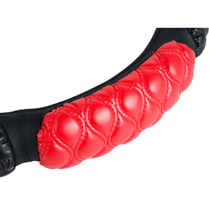Accesorios deportivos de moda para coche, cubiertas para <span class=keywords><strong>volante</strong></span> de coche rojas y negras - Product Image 3