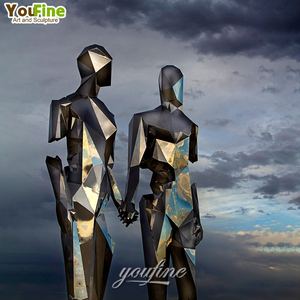 Moderne <span class=keywords><strong>Statue</strong></span> e Sculture Astratte in Metallo per Esterni, Grandi Figure di Amanti in Acciaio Inossidabile - Product Image 6