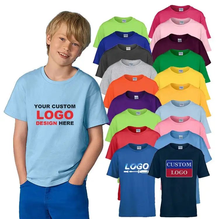 Aktivitas Anak-anak T-shirt Pribadi Tee Tim Sekolah Aktivitas Katun Polos Anak-anak T Shirt