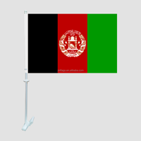 Drapeaux de voiture d'Afghanistan en gros, haute résistance, 100% polyester, décoration de voiture personnalisée, drapeaux de voiture d'Afghanistan