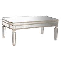 Table basse miroir en MDF 108x61x44 Argent