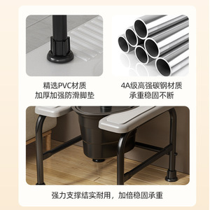Siège de toilette Squat Pan avec structure en acier pour usage intérieur, tabouret de salle de bain à chasse d'eau - Product Image 3