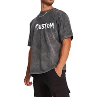 Kaos Pria 100% Katun 220gsm Rajutan O-Neck Lengan Pendek Ringer dengan Finishing Washed untuk Pesanan Grosir Kasual
