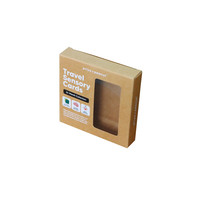 Boîte en carton kraft personnalisée avec fenêtre transparente, impression personnalisée et logo blanc pour l'emballage