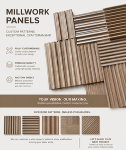 Panneau mural décoratif moderne en MDF et bois massif, personnalisé, pour cloison acoustique intérieure, écran <span class=keywords><strong>de</strong></span> salle <span class=keywords><strong>de</strong></span> bain, façade, revêtement mural - Product Image 3