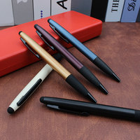 Vente directe d'usine brun métal 2-en-1 stylet de tablette à bille 0.5mm largeur d'écriture en acier boule de voiture Compatible écran tactile cadeaux