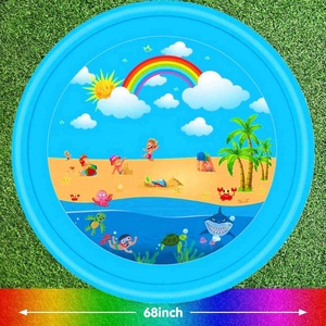 Almohadilla inflable redonda grande para salpicaduras de 170cm para niños, alfombrilla de juego de agua para exteriores, piscina rociadora para niños pequeños, almohadilla de pulverización de refrigeración de verano - Product Image 4