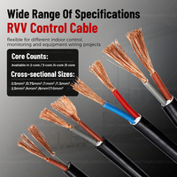 Câble flexible 2 conducteurs 2 x 0,75 mm² H05VV-F RVV en cuivre isolé PVC, câble électrique IEC 60227 300/500V pour équipement électrique