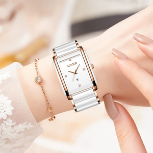 Reloj Cuadrado de Cerámica LIGE LG89188 para <span class=keywords><strong>Mujer</strong></span>, Elegante Reloj de Cuarzo Analógico, Diseño de Moda Ejecutiva, Reloj de Lujo con Caja de Regalo - Product Image 6