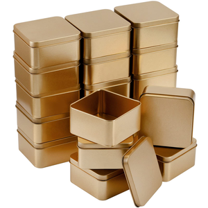 Boîte de rangement rectangulaire en fer blanc imprimée, personnalisable et recyclable pour aliments, biscuits, bonbons – Vente en gros - Product Image 1