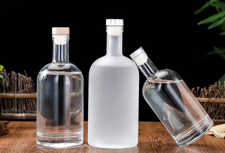 Garrafa de vinho transparente personalizável, garrafa de vidro sólida para presente de alta qualidade