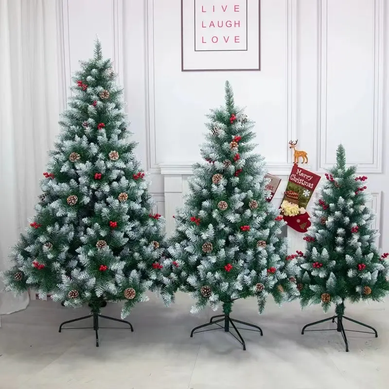 उच्च गुणवत्ता 150 सेमी हरी पाइन सुई और टीपीई मिश्रित विशाल क्रिसमस कृत्रिम पेड़ क्रिसमस सजावट