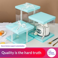 Cajas Transparentes para Pasteles, Cajas Altas para Empacar Pasteles de Cumpleaños, Disponibles en Tamaños de 8 y 10 Pulgadas