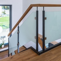 Système de garde-corps d'escalier en verre Balustrade en verre de balcon Rampe en acier inoxydable 304 brossé Pinces à verre