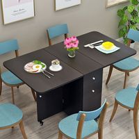 Table de cuisine mobile rectangulaire, combinaison simple de table et de chaises, table pliante télescopique moderne et simple pour petit appartement