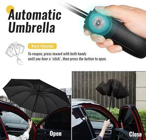 <span class=keywords><strong>Parapluie</strong></span> de voyage moderne inversé compact coupe-vent automatique à cinq plis avec revêtement argenté 10 baleines <span class=keywords><strong>grand</strong></span> format portable - Product Image 2