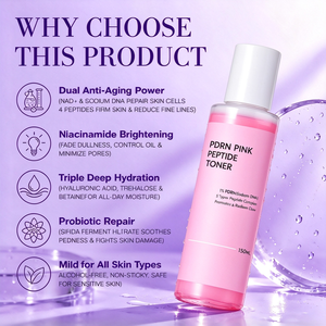 Tónico Facial con Péptidos PDRN de Marca Privada, Antioxidante, Repara la Elasticidad de la Piel, Reduce las Líneas Finas, Hidratante, Iluminador - Product Image 5