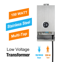 Transformador de Iluminación Exterior de Bajo Voltaje de 150W 120V CA a 12V/15V CA con Sensor Fotoeléctrico y Temporizador