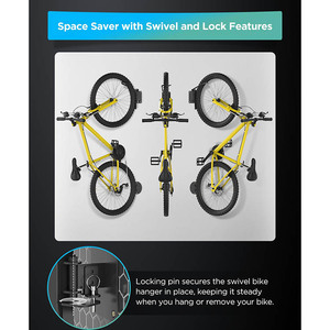Magasin de vélos personnalisé JH-Mech Rangement compact peu encombrant Gros pneu <span class=keywords><strong>Support</strong></span> <span class=keywords><strong>mural</strong></span> <span class=keywords><strong>vertical</strong></span> solide en métal pour vélo - Product Image 2