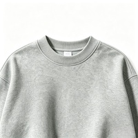 Sweat-shirt de luxe épais et uni en coton 100% avec col rond, personnalisable et brodé, pour homme