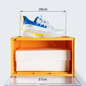 YIKEYOU Hot Sell Plastic Clear Sneaker Shoe Box Organizer Transparent Shoe Storage