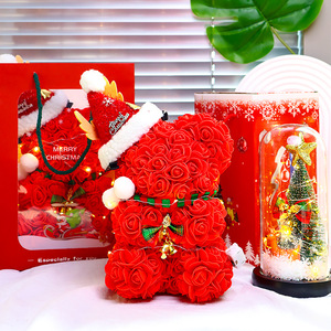 Fiore Eterno di San Valentino, <span class=keywords><strong>Regalo</strong></span> di Rosa per <span class=keywords><strong>Compleanno</strong></span> della <span class=keywords><strong>Fidanzata</strong></span> o del Bambino, Orsacchiotto Realistico, <span class=keywords><strong>Regalo</strong></span> di Natale - Product Image 5