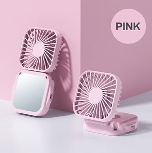 Summer Cooling Small Handheld Portable Pocket Square Makeup <b>Mirror</b> Fan <b>Foldable</b> and Outdoor Use - Product Image 3