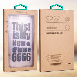 Wholesale Custom Kraft <b>Paper</b> Color‑block Strap Window Hanging Hole Box For Trendy Phone Case Packaging - Product Image 2