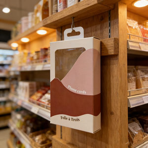Boîtes en carton personnalisées avec logo imprimé pour écouteurs et étuis de téléphone, boîte en carton blanc avec trou de suspension - Product Image 1