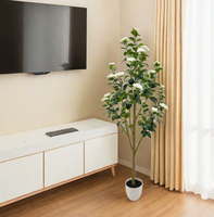 Bonsai Bunga Plastik Buatan Tangan Ramah Lingkungan yang Realistis Berbentuk Kamelia Buatan untuk Dekorasi Tanaman Hijau di Dalam dan Luar Ruangan.