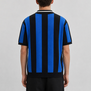 Vente en gros Pull-over d'été à manches courtes rayé pour hommes de couleurs contrastées - Product Image 5