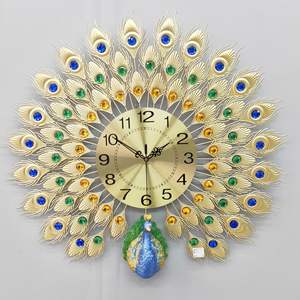 Grande Orologio da Parete in Metallo a Forma di Pavone, Decorazione <span class=keywords><strong>Vintage</strong></span> con Movimento Silenzioso e Cornice di Lusso Magnetica - Product Image 2