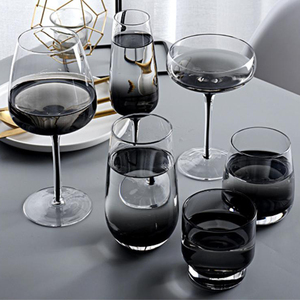 Flûtes à champagne sans plomb, gris uni, <span class=keywords><strong>noir</strong></span> et <span class=keywords><strong>fumé</strong></span>, style européen personnalisé, lavables au lave-vaisselle - Product Image 1