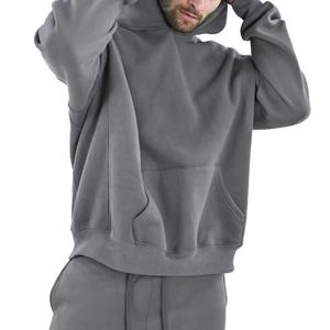 Sweat-shirts unisexes de luxe pour hommes en coton 100% de haute qualité, 380GSM, logo brodé, vente en gros, polaire uni, personnalisable, coupe ample - Product Image 1