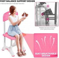 Ensemble de bureau et chaise ergonomiques réglables en plastique pour enfants JOHOOFURNITURE, table d'étude moderne pour l'école, la salle à manger, la chambre et l'extérieur
