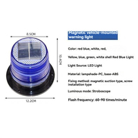 Balise Stroboscopique LED Magnétique Solaire en PC, Étanche IP65, Portable pour la Sécurité Routière, Véhicules et Marine