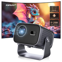 Projecteur portable Android Topleo HD BT pour le camping en plein air, lecteur de films LED sans fil pour la maison, projecteur intelligent Android 4K