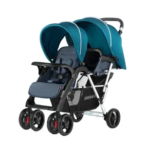 Fabricante Atacado Luxo Twins Stroller 3 Em 1 Alta Paisagem Quadro De Alumínio Dobrável Pram Duplo Duas Cestas Baby Carriage