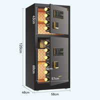 Caja fuerte grande con doble puerta, caja fuerte de acero para el dinero, para casa, hotel, oficina, huella dactilar, caja fuerte grande de 2 puertas para dinero