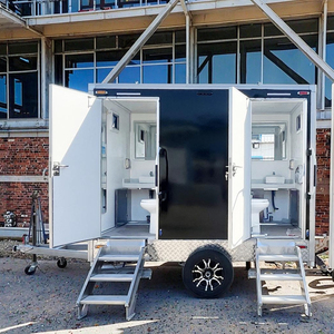 Remolque de ducha de baño de lujo para exteriores con inodoro portátil móvil de 2 puestos a la venta - Product Image 1