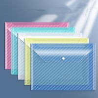 Bolsa de carpeta de archivos A4 al por mayor clásica bolsa de documento de archivo PP transparente sobre de carpeta transparente impermeable con logotipo personalizado