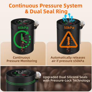 Rechargeable <b>Vacuum</b> Coffee Canister, Automatic Electric Airtight Food Storage <b>Container</b> with LED Display & Smart Pressure Sensor - Product Image 3