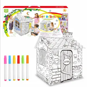 DIY handgemalte große Pappe Montage Haus Auto Schaf Spielzeug für Kinder Aquarell Färbung Bildung Zeichnung Spielzeug Hand zeichnen