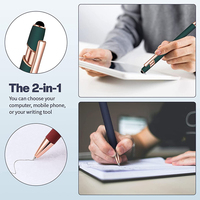 Stylo bille et stylet 2 en 1 en métal rose doré de qualité supérieure avec logo gravé personnalisé pour cadeaux d'entreprise, utilisation au bureau