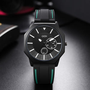Montre Homme Octogonale Haut de Gamme Étanche Lumineuse Bracelet Silicone Quartz Offre Spéciale Vacances - Product Image 6