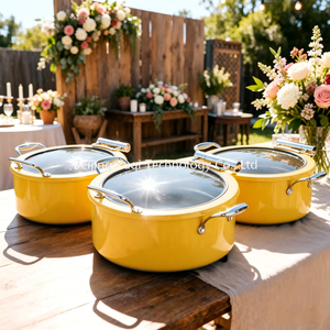 Calentador <span class=keywords><strong>de</strong></span> Alimentos Eléctrico Comercial con Tapa <span class=keywords><strong>de</strong></span> Vidrio - Estufa Buffet Visible Amarilla para <span class=keywords><strong>Hotel</strong></span> y Catering para Fiestas <span class=keywords><strong>de</strong></span> Boda - Product Image 3