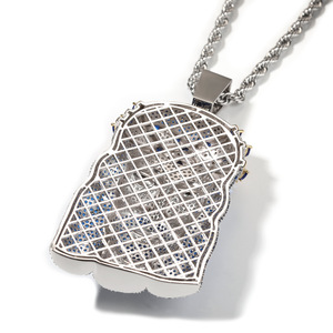 Collar de moda con colgante grande de Jesús de pelo azul, estilo Hip Hop, corona de espinas, amuleto religioso detallado, cadena, regalo, joyería para hombres y mujeres - Product Image 2